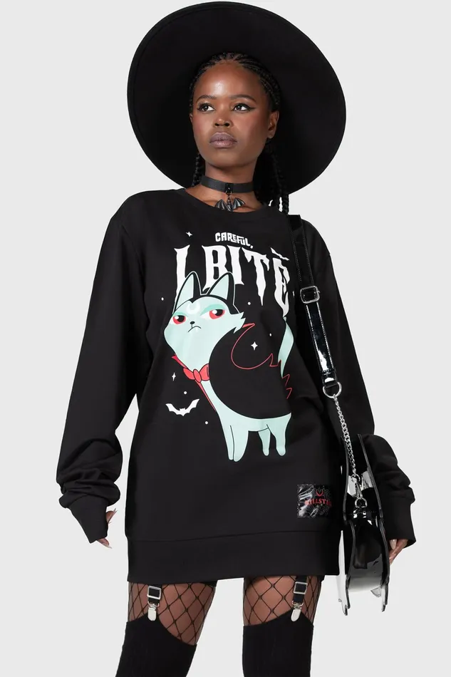 Killstar Cat Spat Sweatshirt Women Hoodies