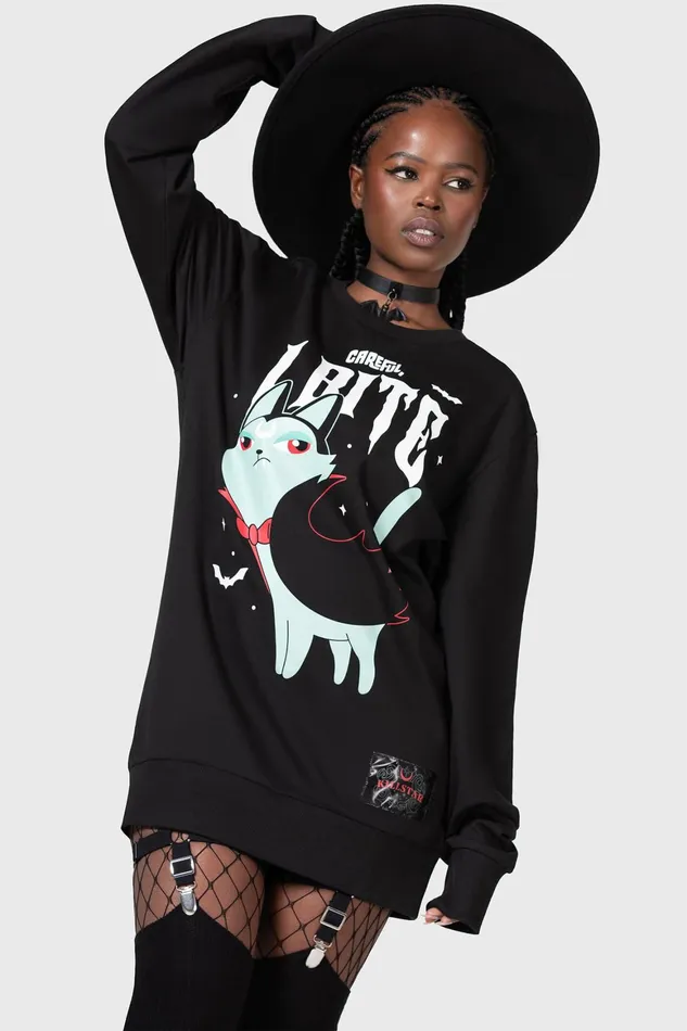 Killstar Cat Spat Sweatshirt Women Hoodies