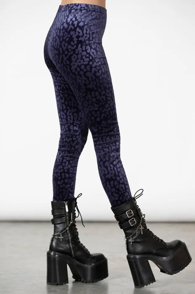 Killstar Caturday Leggings PLUM Women Going Out