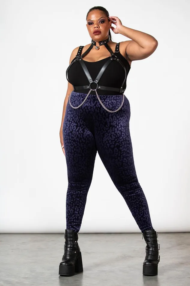 Killstar Caturday Leggings PLUM Women Going Out