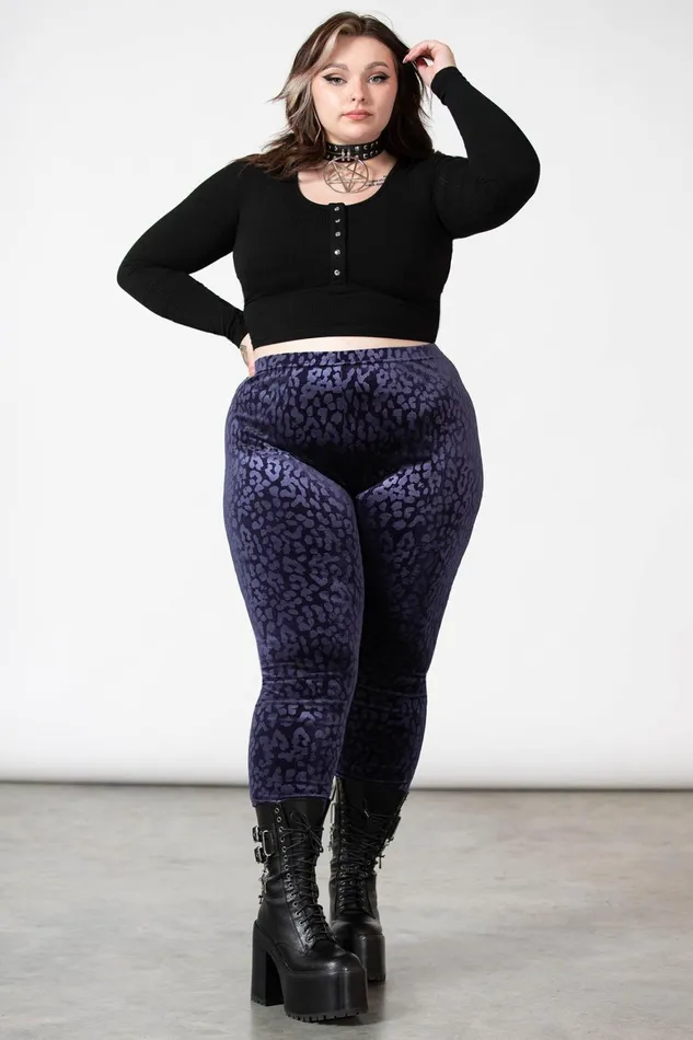 Killstar Caturday Leggings PLUM Women Going Out