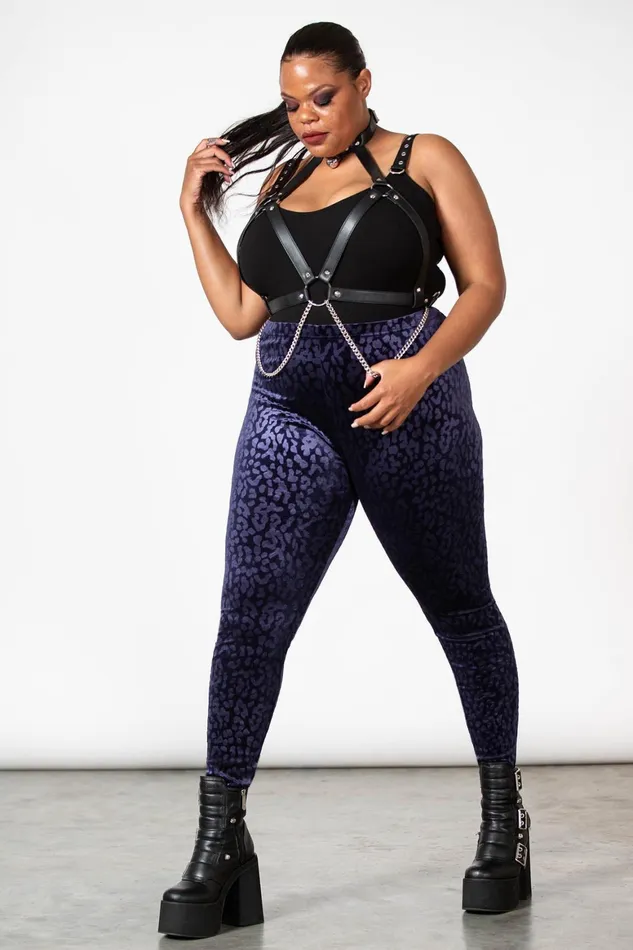 Killstar Caturday Leggings PLUM Women Going Out