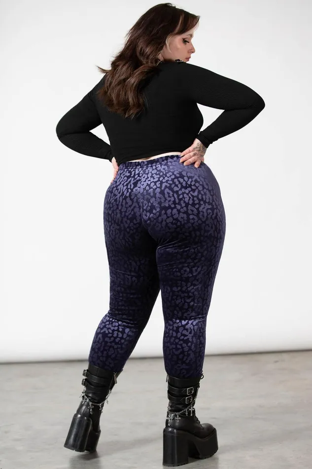 Killstar Caturday Leggings PLUM Women Going Out