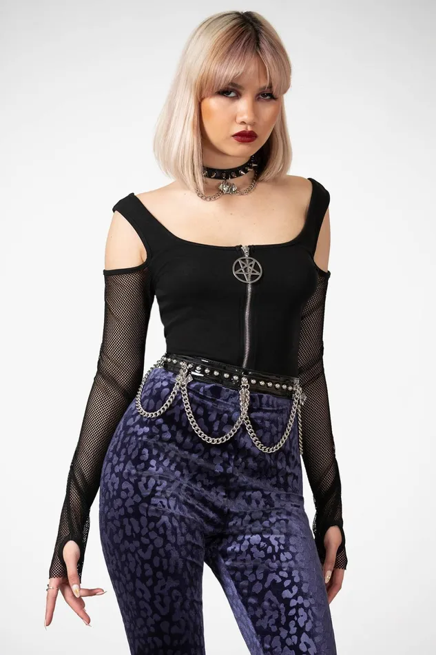 Killstar Caturday Leggings PLUM Women Going Out