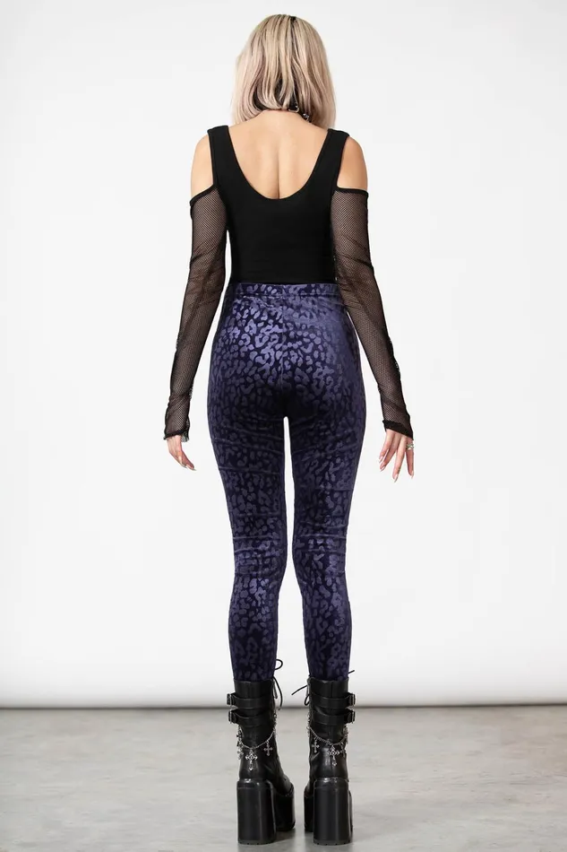Killstar Caturday Leggings PLUM Women Going Out