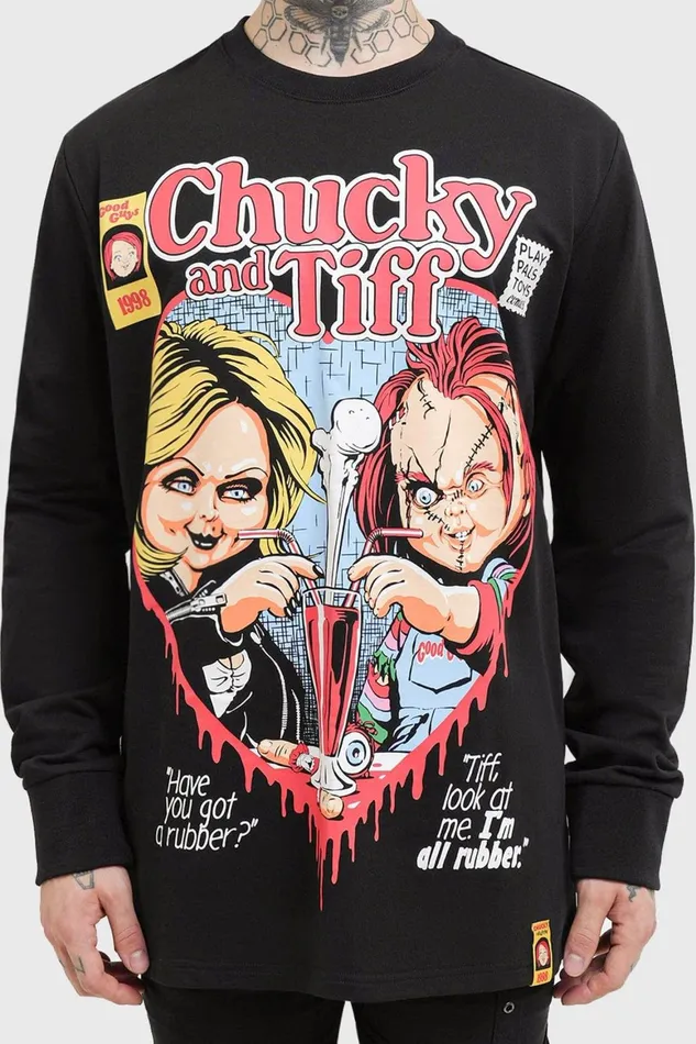 Killstar Chucky and Tiff Forever Sweatshirt Men Graphic Tops