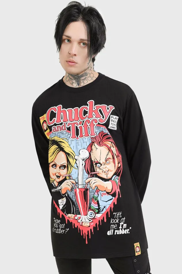 Killstar Chucky and Tiff Forever Sweatshirt Men Graphic Tops