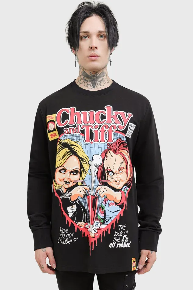 Killstar Chucky and Tiff Forever Sweatshirt Men Graphic Tops