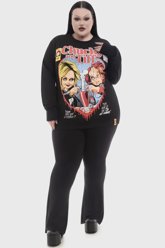 Killstar Chucky and Tiff Forever Sweatshirt Men Graphic Tops