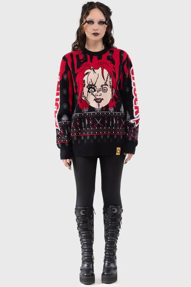 Killstar Chucky Wanna Play Sweater Women Sweaters