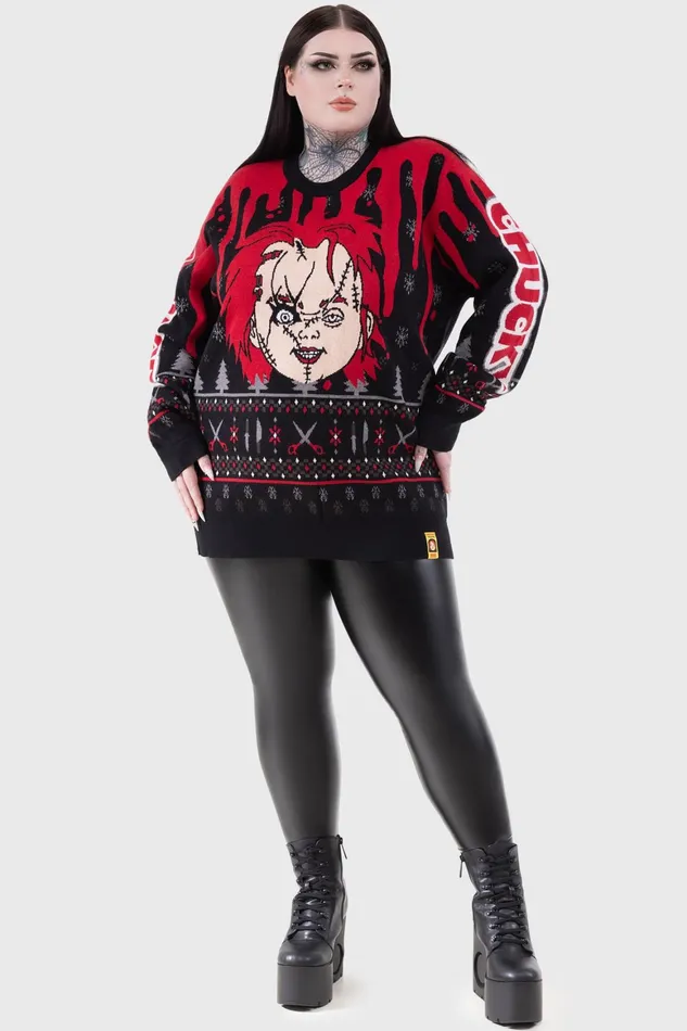 Killstar Chucky Wanna Play Sweater Women Sweaters