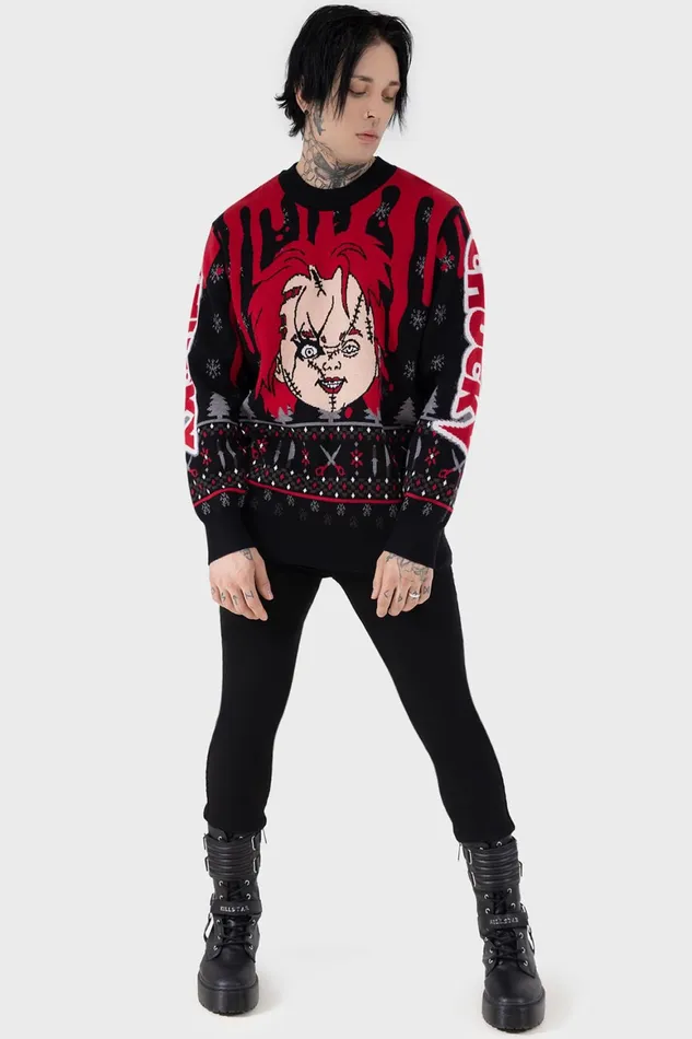 Killstar Chucky Wanna Play Sweater Women Sweaters