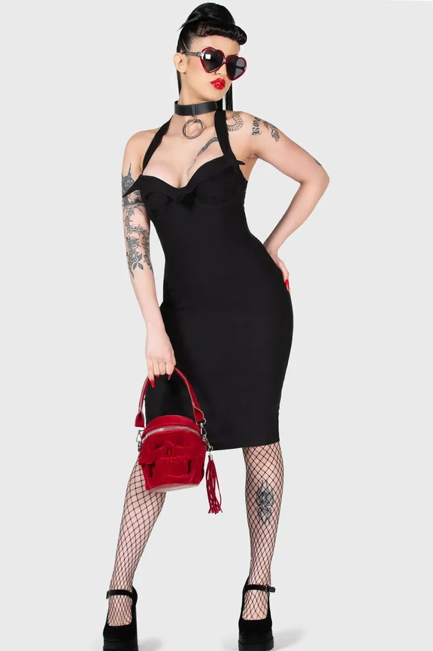 Killstar Classy Chassy Dress Women Midi
