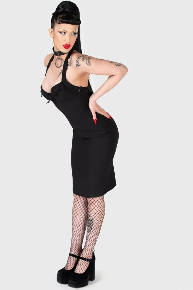 Killstar Classy Chassy Dress Women Midi