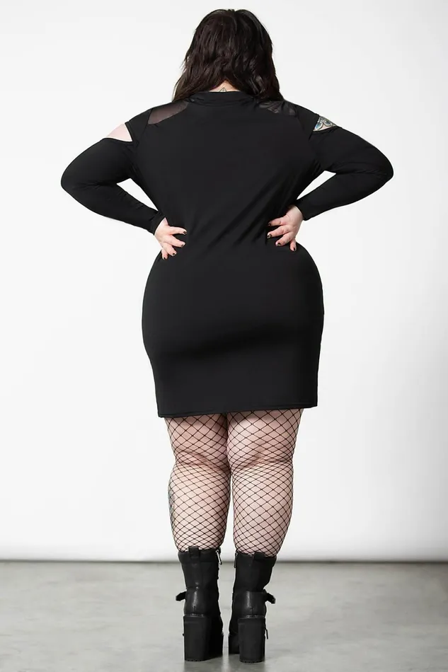 Killstar Cosmic Shift Long Sleeve Dress Women Mini