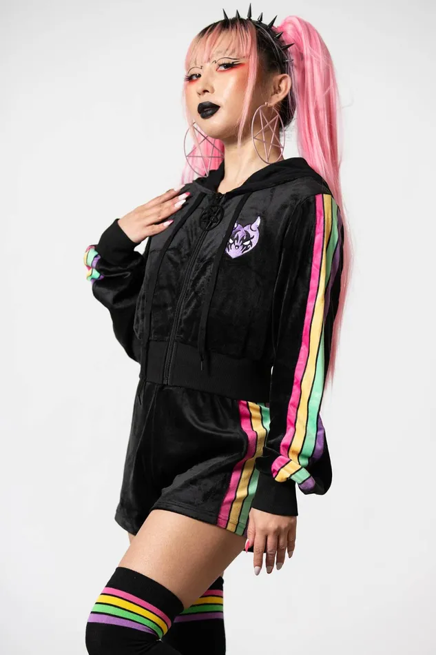 Killstar Coven Chill Velour Hoodie Women Loungewear