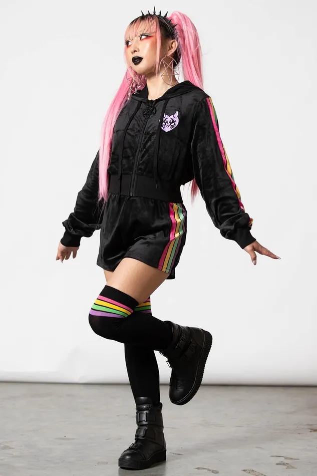 Killstar Coven Chill Velour Hoodie Women Loungewear