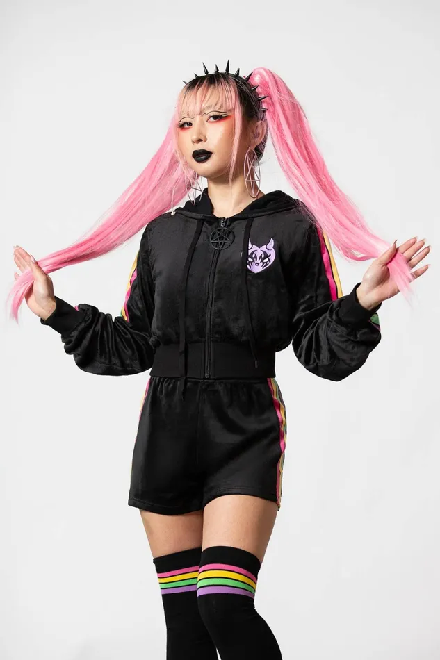 Killstar Coven Chill Velour Hoodie Women Loungewear