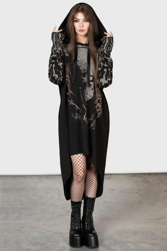 Killstar Cross The Bear Longline Hoodie Women Hoodies