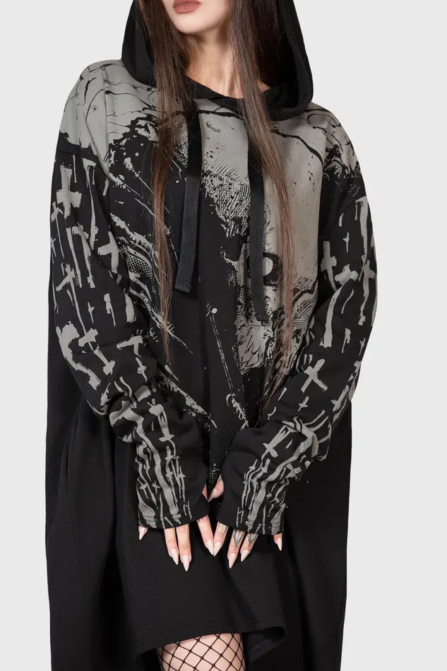 Killstar Cross The Bear Longline Hoodie Women Hoodies