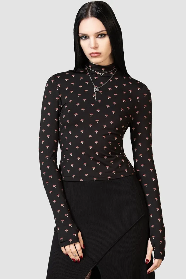 Killstar Dapperling Long Sleeve Top Women Long Sleeves
