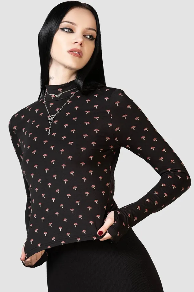 Killstar Dapperling Long Sleeve Top Women Long Sleeves