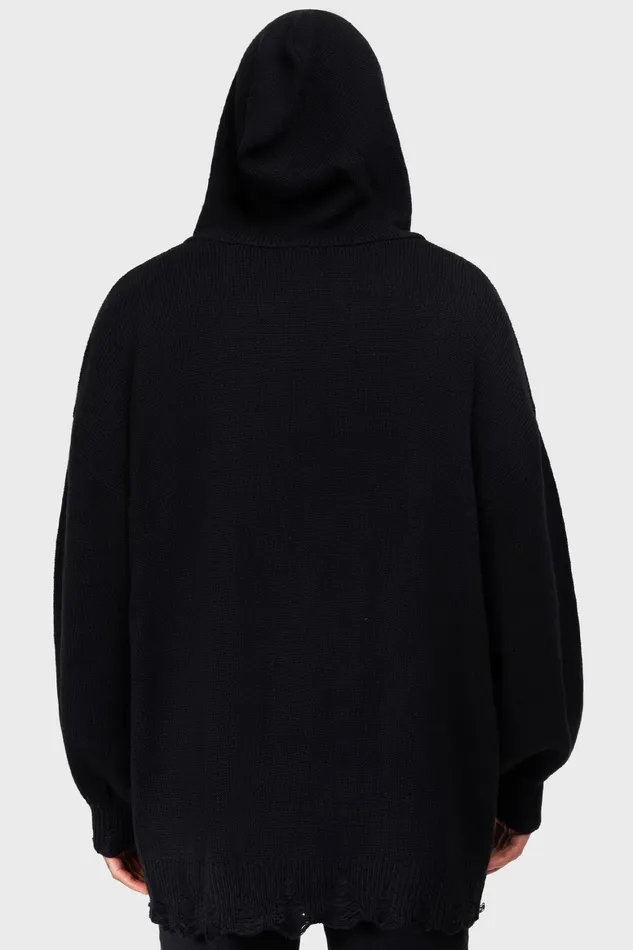 Killstar Darkmoor Academy Hooded Cardigan Men Knitwear