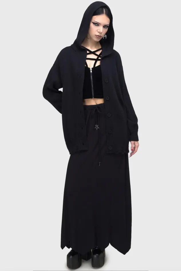 Killstar Darkmoor Academy Hooded Cardigan Women Cardigans