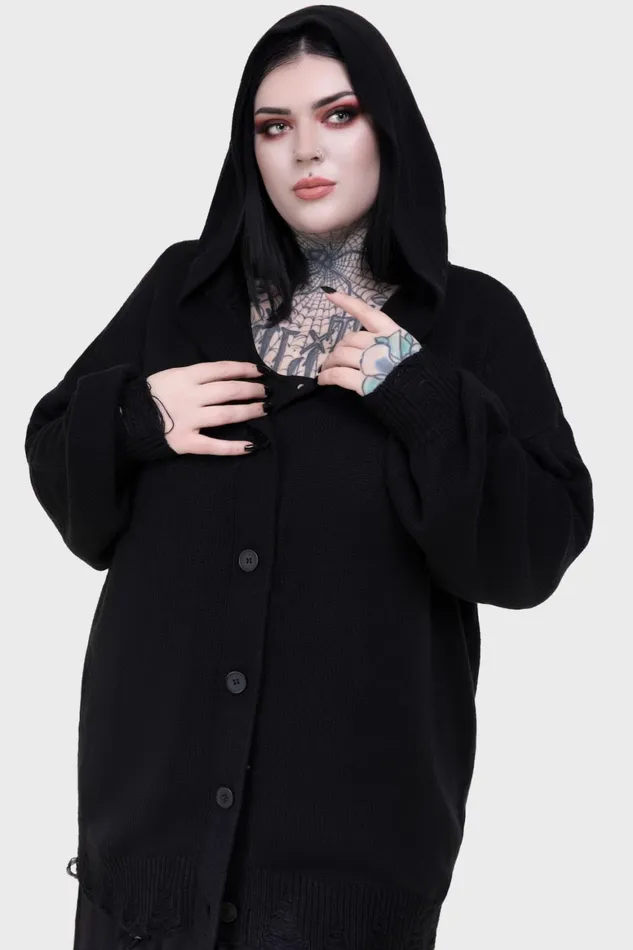 Killstar Darkmoor Academy Hooded Cardigan Women Cardigans