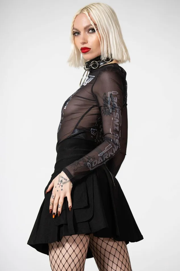 Killstar Darkness Inside Mesh Top Women Long Sleeves