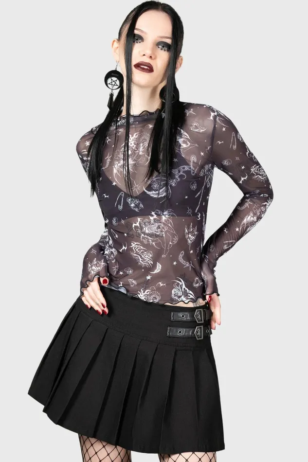 Killstar Dazed Skull Crop Top Women Crop