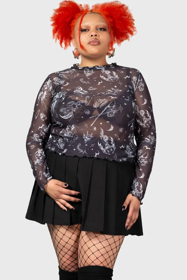 Killstar Dazed Skull Crop Top Women Crop