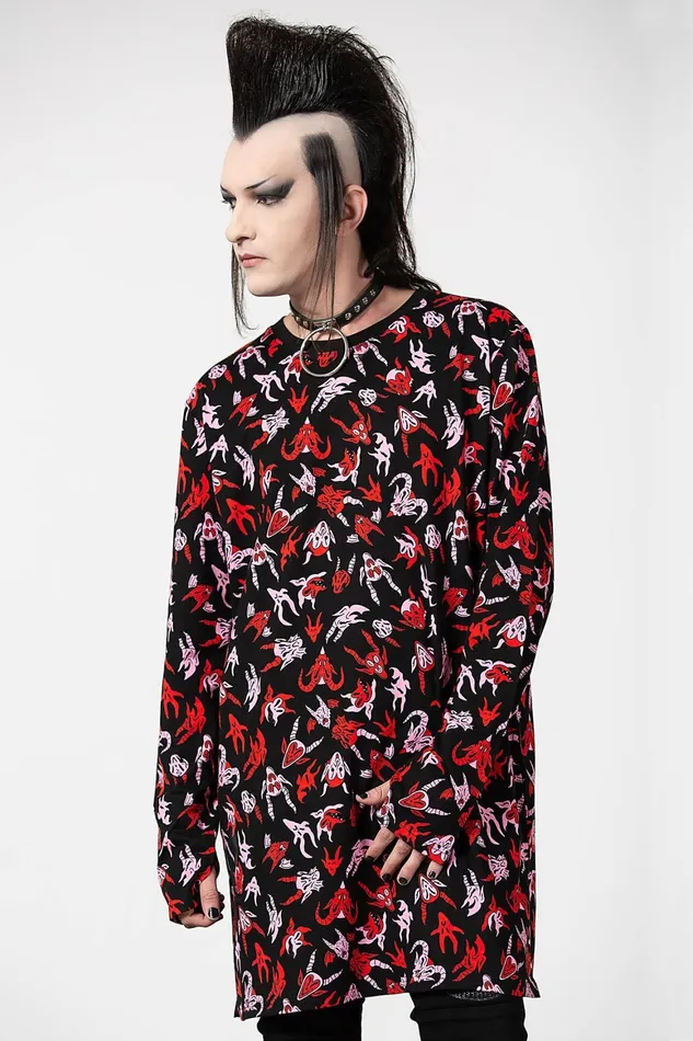 Killstar Demoniac Long Sleeve Top Men Long Sleeves