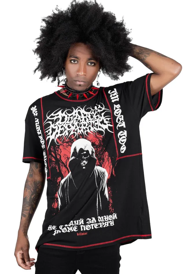 Killstar Departed Oversized Top Men TShirts and Vests