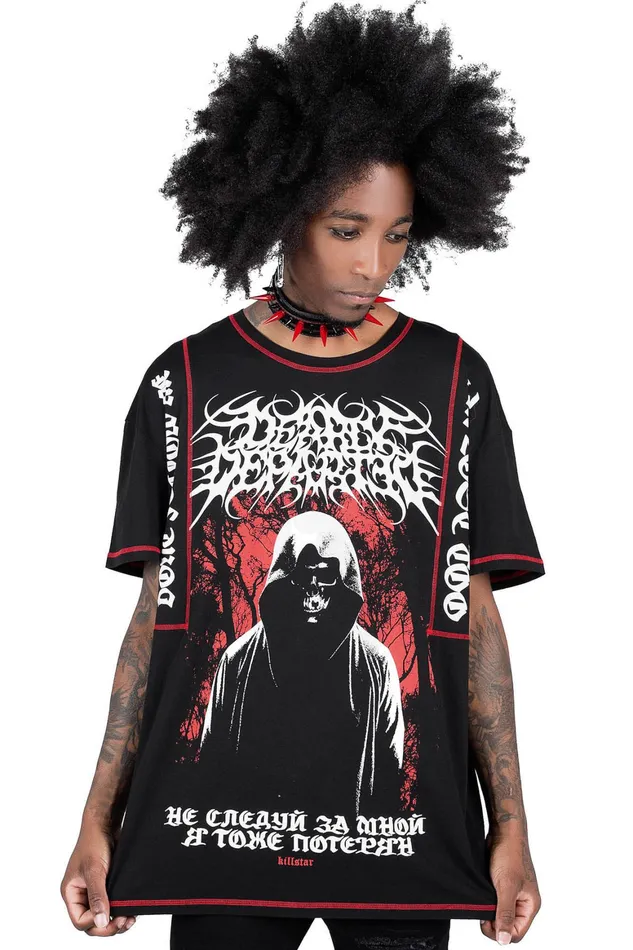 Killstar Departed Oversized Top Men TShirts and Vests