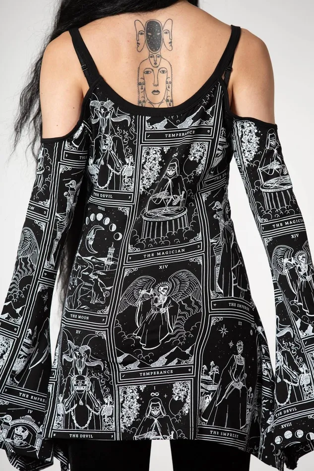 Killstar Destiny ColdShoulder Top Women Long Sleeves