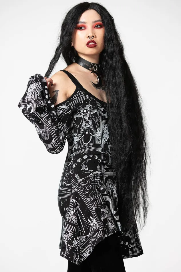 Killstar Destiny ColdShoulder Top Women Long Sleeves
