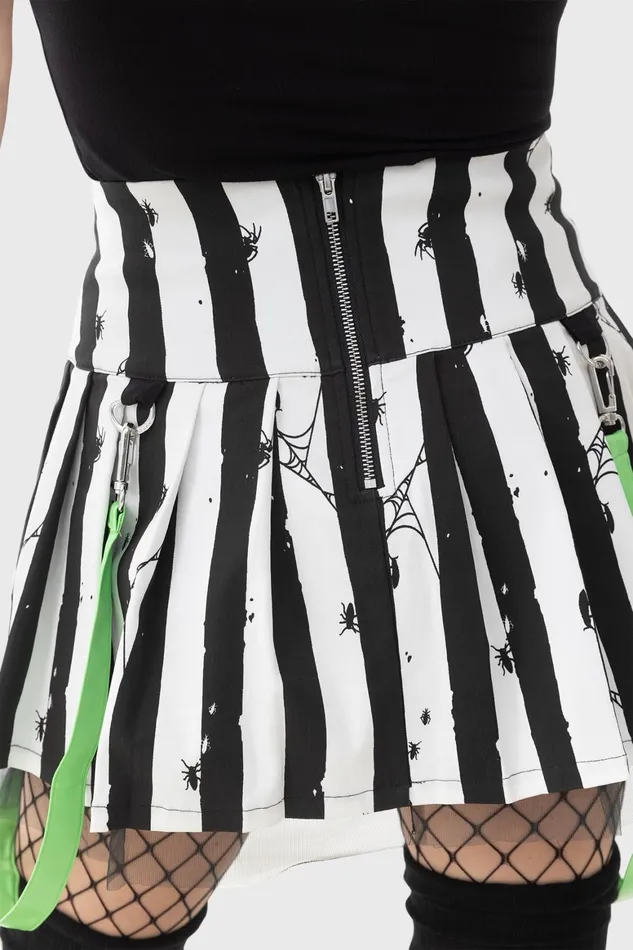 Killstar Distressed Stripe Pleated MiniSkirt Women Mini Skirts