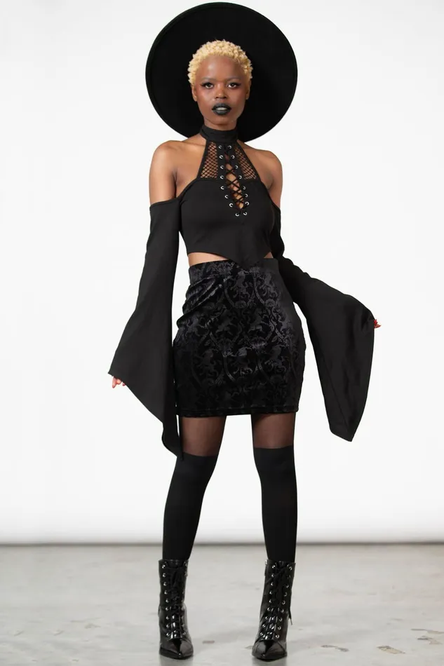 Killstar Doom Duchess Skirt B Women Velvet