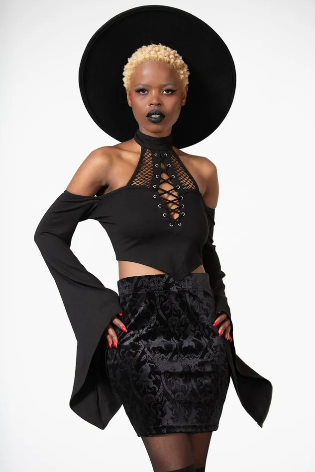 Killstar Doom Duchess Skirt B Women Velvet