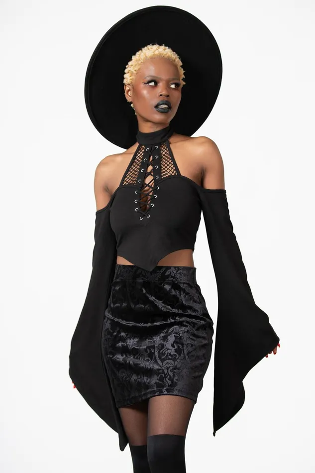 Killstar Doom Duchess Skirt B Women Velvet