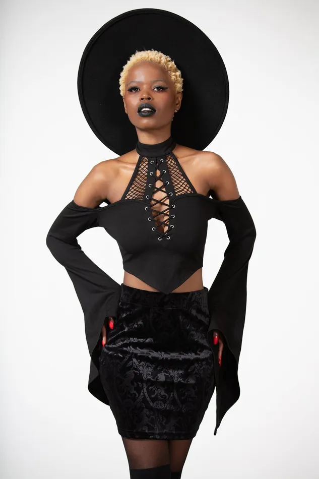 Killstar Doom Duchess Skirt B Women Velvet
