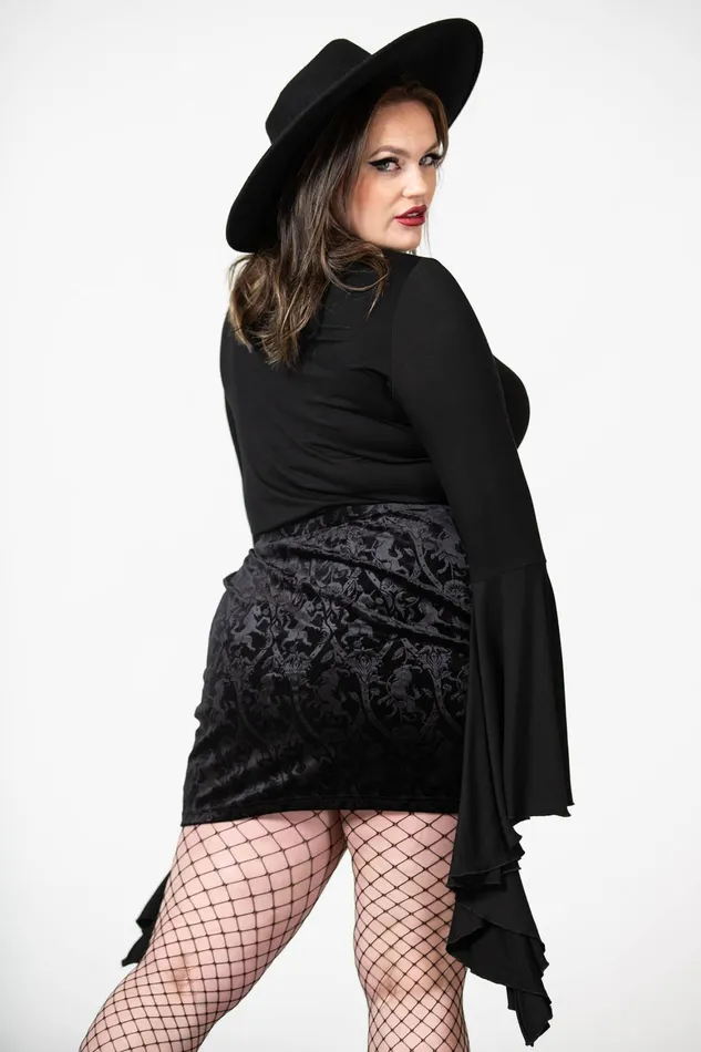Killstar Doom Duchess Skirt B Women Velvet
