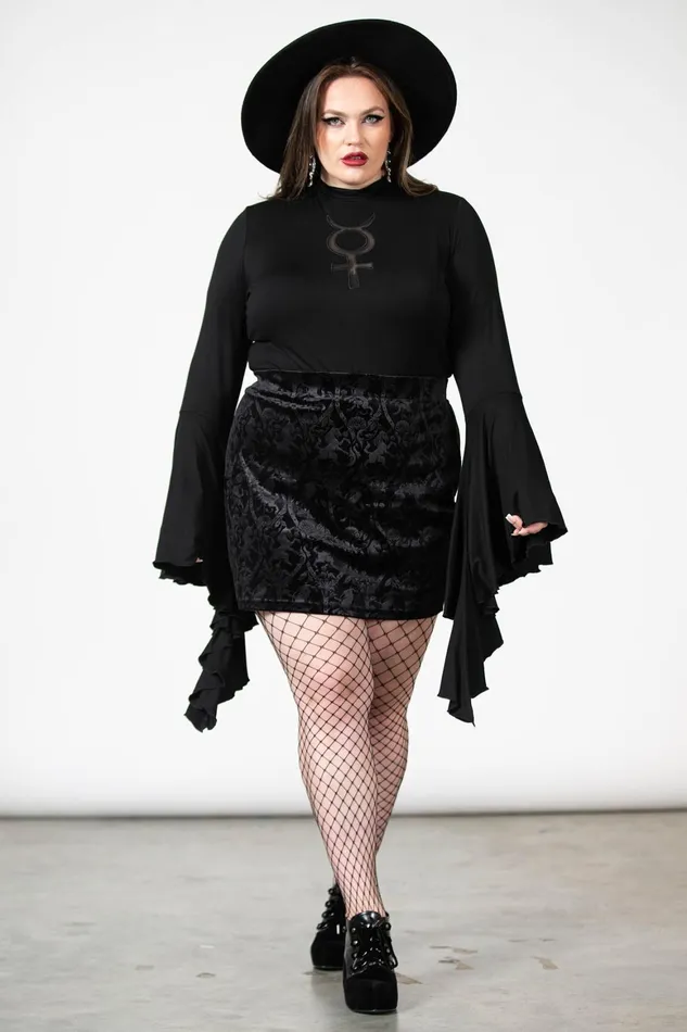 Killstar Doom Duchess Skirt B Women Velvet