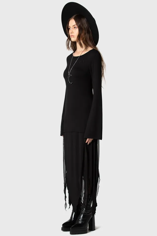Killstar Echoed Darkness Tunic Top Women Long Sleeves