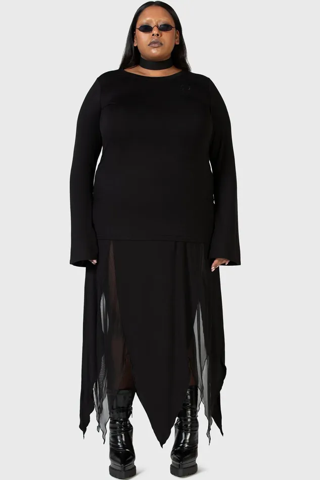 Killstar Echoed Darkness Tunic Top Women Long Sleeves