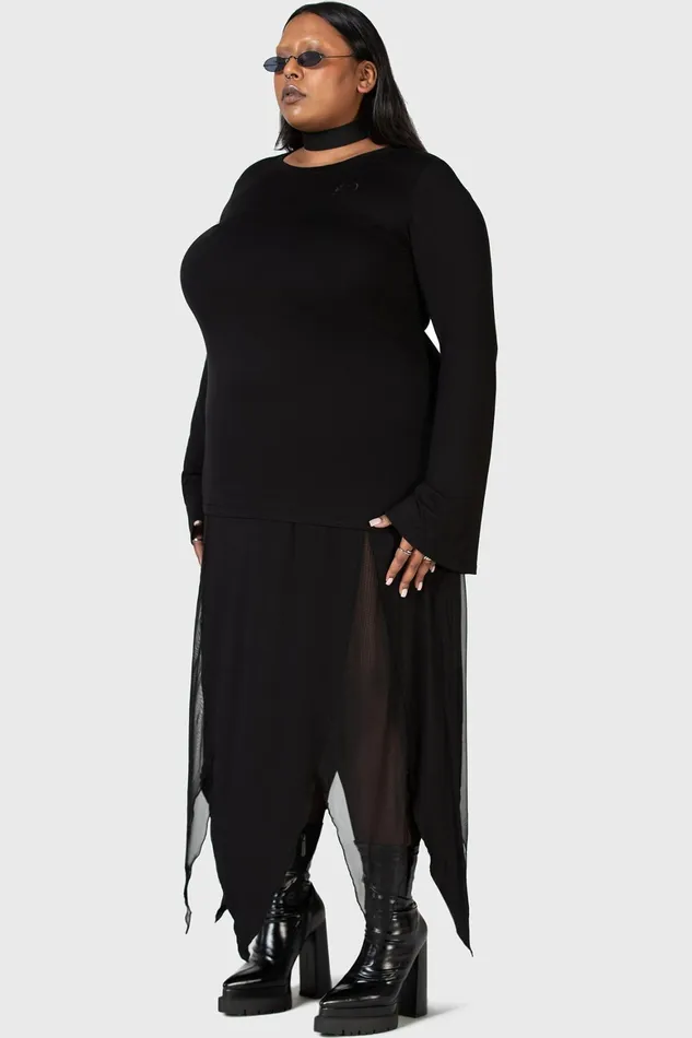 Killstar Echoed Darkness Tunic Top Women Long Sleeves