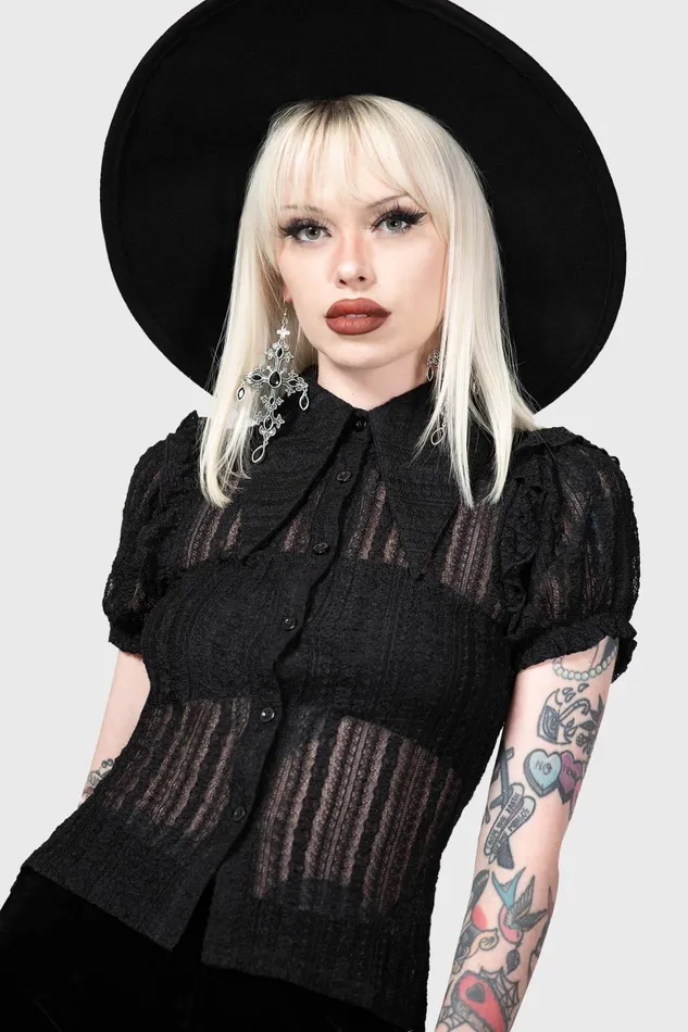 Killstar Elena039s Choice Lace Collar Blouse B Women Shirts and Blouses