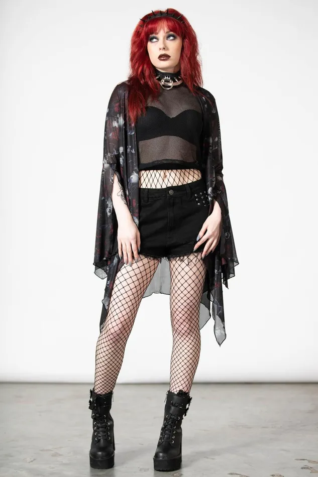 Killstar Fairy Moss Mesh Cover Up Women Long Sleeves