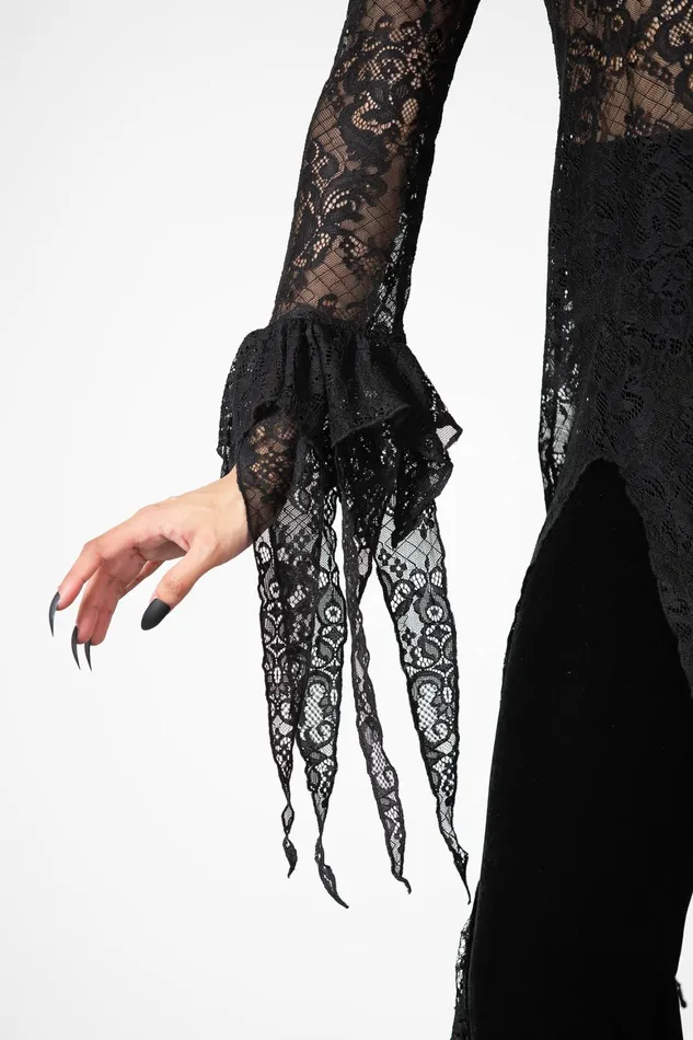 Killstar Faythe Lace Top Women Long Sleeves